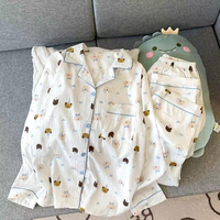Ensemble de pyjama en coton nuage pour femme, cardigan à carreaux à manches longues, vêtements d'intérieur personnalisables B2B, collection printemps-automne