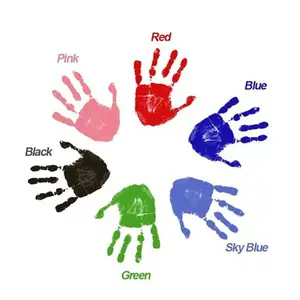 Bonne qualité, noir, bleu, rouge, rose, double couleur, empreinte de bébé, encre d'impression non lavable, table d'impression pour les mains et les pieds