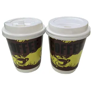 Wholesale Printing 8oz 12oz 16oz Single Wall Disposable Paper Cups Customized Hot Coffee Paper Cup With Lid