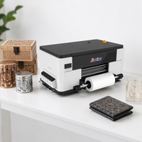Imprimante UV DTF avec alarme de manque d'encre pour bouteilles, mugs et coques de téléphone, idéale pour les studios et ateliers de créations.