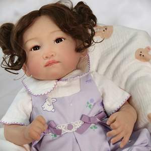 Muñeca <span class=keywords><strong>Reborn</strong></span> de Vinilo Suave de 22 Pulgadas, Simulación de Bebé, en Existencia en EE. UU., Juguete Reconfortante, Compañero Realista para Jugar a la Casita - Product Image 5