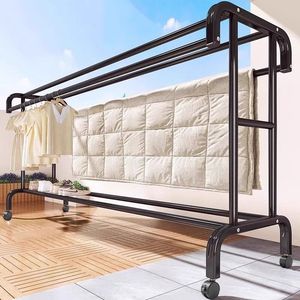 <span class=keywords><strong>Perchero</strong></span> de suelo de hierro de lujo, resistente y móvil, para secado interior de ropa en balcón y dormitorio - Product Image 1