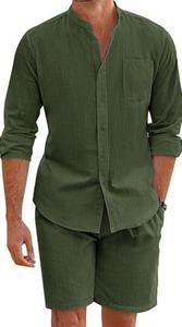 Completo Estivo da Uomo in Due Pezzi, Maglia a Maniche Lunghe e Pantaloncini, Cardigan Semplice e Casual ad Asciugatura Rapida - Product Image 6