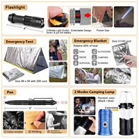 Kit de Supervivencia NBT de 250 Piezas con Bolsa Compatible con Sistema Molle, Linterna de Emergencia, Excelente Regalo para Hombres, Camping, Aventura al Aire Libre