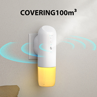 Diffuseur d'Arômes Électrique Automatique Personnalisé pour Prise Murale, Distributeur d'Huiles Essentielles Intelligent Rechargeable, Lumière Ambiante Sans Eau pour Hôtels