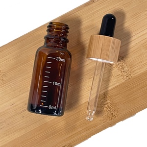 Flacon compte-gouttes en verre dépoli vert, bleu, ambré ou transparent pour huile essentielle, visage ou barbe, avec couvercle en bambou – 5ml, 10ml, 15ml, 20ml, 30ml, 50ml, 100ml - Product Image 6