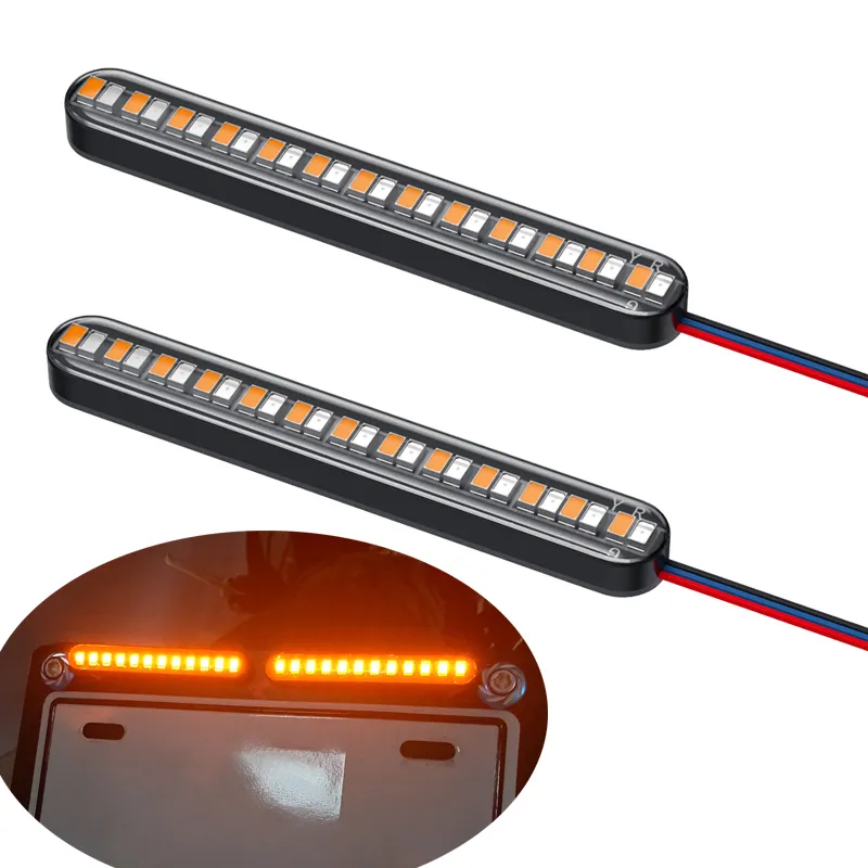 Clignotant Led pour motos, feu de plaque d'immatriculation, 24Led, 1 paire