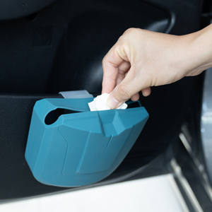 Modern Multi-functional Silicone Storage Bag for Car Door & <b>Desk</b> Edge Portable Trash Bin & Tissue Holder Organizer - Product Image 3