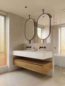 Nordic <b>Wood</b> Style Minimalist Durable Looking Wall Mounted Bathroom <b>Vanity</b> - Product Image 5