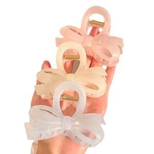 Pinza de pelo translúcida cruzada grande de moda, pinzas de pelo de resina de Color gelatina grande para mujer - Product Image 1