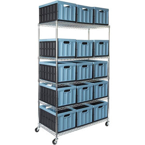 Étagère en métal réglable à 4 niveaux de rayonnage de fil de stockage de cuisine de restaurant d'hôtel commercial avec la capacité de charge 350lbs - Product Image 1