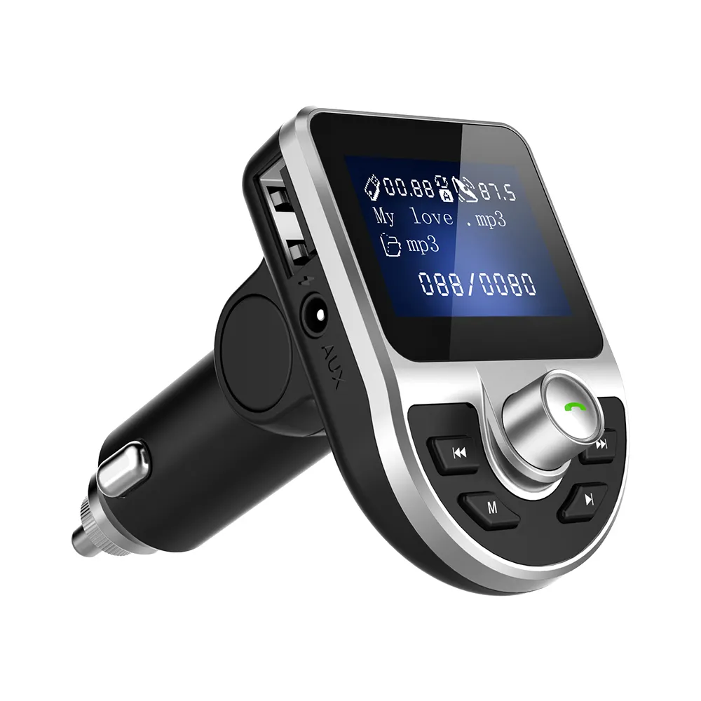 Fast Phone Car Charger LED Display A2DP Music Playing Mp3 Player Car Kit Bluetooth Fm Transmitter For Car