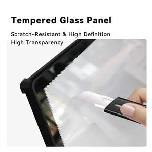 Boîte lumineuse publicitaire LED ultra-mince de 1 cm |   Cadre en alliage d'aluminium sur pied |   <span class=keywords><strong>Verre</strong></span> trempé décoratif à insertion latérale - Product Image 4