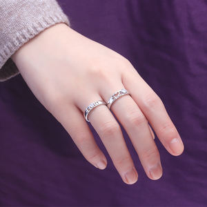 Huitan — bague numérique personnalisée pour Couple, anneau d'amour, promesse de Couple, <span class=keywords><strong>520</strong></span> & <span class=keywords><strong>1314</strong></span> - Product Image 2