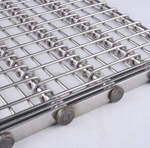 Fırın tedarikçileri için gıda işleme hattı paslanmaz çelik göz bağlantısı tel örgülü konveyör - Product Image 2