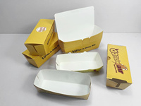 Barquettes en papier kraft imprimées pour corn-dogs coréens, emballages alimentaires pour hot-dogs, boîtes à collation pour restauration rapide, portables, OEM