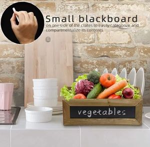 Cesta de almacenamiento de frutas y verduras para el hogar con escritura de <span class=keywords><strong>pizarra</strong></span> Grabado de madera de pino para House Restaurant Hotel - Product Image 5