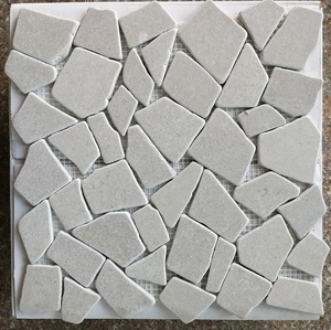 Đá Cẩm Thạch Màu Xanh Xám Đá Cuội Mờ <span class=keywords><strong>12X12</strong></span> Đá Cẩm Thạch Trộn Lưới Khảm Cho Sàn Nhà Tắm - Product Image 3