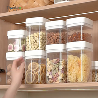 Thankhot Récipient alimentaire sous vide sans BPA Récipients de stockage de marchandises sèches scellés sous vide avec boîte Bonnes poignées Conteneur POP Grand carré