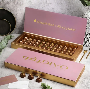 Caja de regalo de chocolate Caja de embalaje de alimentos de lujo Oro con inserto/elegante Galleta <span class=keywords><strong>Bonbon</strong></span> Candy Cajas de papel dulce Diseño personalizado - Product Image 2