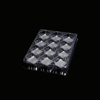 Barquette en plastique PET transparente à 12 cavités, barquette d'emballage alimentaire de qualité alimentaire