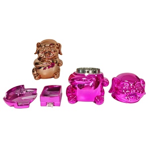 Broyeur manuel de feuilles de tabac Piglet 3 couches pour fumer les hamburgers, coupeuse de 63 mm, machine à broyer le tabac - Product Image 4