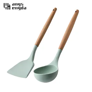 Woodsun Rubber Wood Cutlery Spoon Kitchen Wooden Utensils For