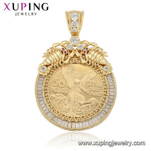 33125 xuping Pendentifs de mode plaqués <span class=keywords><strong>or</strong></span>, pièce commémorative <span class=keywords><strong>50</strong></span> <span class=keywords><strong>Pesos</strong></span>, pendentifs neutres, cadeau - Product Image 3