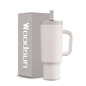 Thời Trang Bền Vững Du Lịch Mug 40Oz Cốc Với Xử Lý 2 Trong 1 Rơm Và Sip Nắp Đôi Cách Điện Cốc - Product Image 1