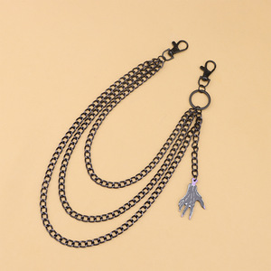 โซ่คล้องกางเกงโลหะหลายชั้น สีดำ ทำจากโลหะผสมสังกะสี รูปทรงกรงเล็บปีศาจ สไตล์ฮิปฮอป สำหรับผู้ชายและผู้หญิง - Product Image 2