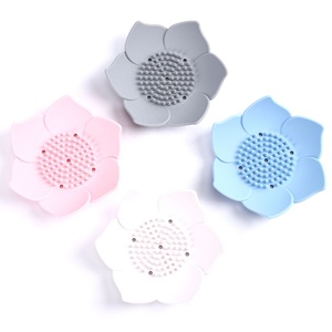 Porte-savon en silicone de qualité alimentaire en forme de lotus, antidérapant, sans accumulation d'eau, pour salle de bain, cuisine, hôtel, universel - Product Image 5