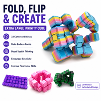 Cubo Infinito Extra Grande, 32 Bloques Conectados, Juguete Antiestrés Transformable, Rompecabezas Impreso en 3D, Juguete Creativo de Construcción