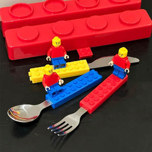Ensemble de couverts en forme de blocs de construction, couteau, fourchette et cuillère, en acier inoxydable 304, sans BPA, pour enfants de 4 ans et plus, ensemble de vaisselle portable, coffret cadeau - Product Image 5