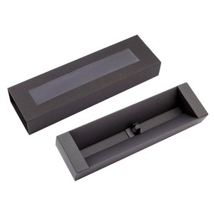 Boîte à stylos en carton noir avec fenêtre pour le rangement et l'emballage des stylos à bille - Product Image 2