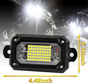 LLevo UTV ATV SUV camion ad alta luminosità 60W luce di roccia a Led bianco puro con 15 piedi cavo cablaggio 12V sotto i baccelli di luce per auto - Product Image 6