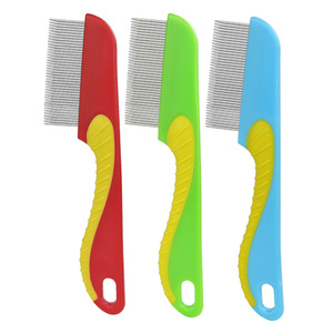 <b>Flea</b> <b>Comb</b> <b>For</b> <b>Cat</b> Dog Stainless Steel Pet Hair Cleaning <b>Comb</b> Large And Small Size TPRPP Material Convenient Grooming Tool - Product Image 2