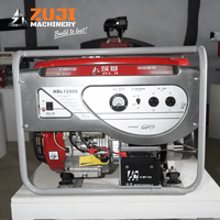 Générateur à essence ZUJI 12000E, démarrage électrique, monophasé, 8kW-8.5kW, moteur portable à châssis ouvert, 230V, garantie 1 an, haute performance