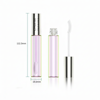 Emballage cosmétique en plastique Choebe, tube de mascara rond noir de 0,4 oz (12 g, 12 ml) avec bouchon à vis et brosse