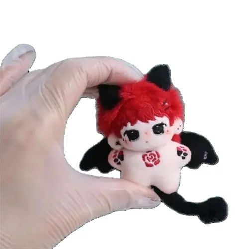 ODM 2024 personalizado de alta calidad bajo MOQ 5cm muñeca pequeño personaje lindo pequeño diablo muñeco de peluche llaveros de peluche