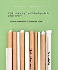 Pajitas de Papel Desechables Ecológicas Biodegradables, Pajitas Anchas para Beber Envueltas Individualmente, Té de Burbujas con Logotipo Personalizado - Product Image 4