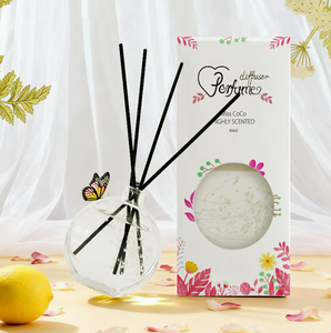Vente en gros d'usine - Huile parfumée longue durée 80 ml, très parfumée, pour la décoration de la chambre à coucher et du salon, diffuseur de parfum en verre floral - Product Image 2