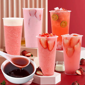 Sirop concentré de jus de fraise en gros, certifié Halal, haute concentration, saveur fruitée, goût sucré, mélange en bouteille, frais - Product Image 6