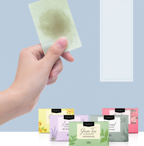 กระดาษควบคุมน้ำมันแต่งหน้า100ชิ้น,แผ่นดูดซับน้ำมันโลโก้แบบกำหนดเอง - Product Image 4