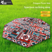 Tapis de pique-nique et de camping octogonal pliable, léger, durable, extra large, imperméable, de haute qualité, portable pour le jardin 4
