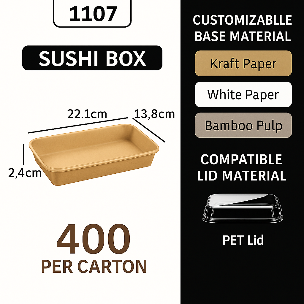 1107 Sushi Box with Lid