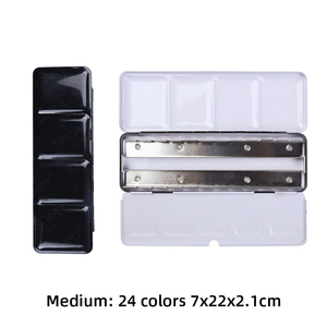 Paleta de <span class=keywords><strong>Acuarelas</strong></span> Metálica SINAORT, Paleta de Viaje Mediana, <span class=keywords><strong>Caja</strong></span> de Metal Vacía Negra, <span class=keywords><strong>Caja</strong></span> de Estaño para Paleta de 12/24/48 Colores - Product Image 3