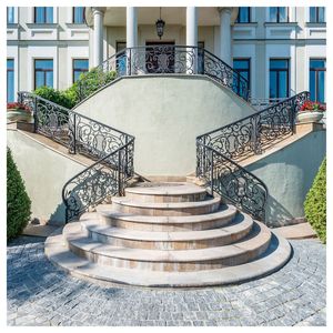 Prima Garde-corps de terrasse en <span class=keywords><strong>fer</strong></span> <span class=keywords><strong>forgé</strong></span> vieilli style vintage, balustrade de balcon duplex, garde-corps extérieur pour cour et fenêtre en <span class=keywords><strong>baie</strong></span> - Product Image 2