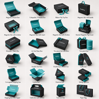 Boîtes en carton kraft pour colis cadeaux, emballage luxueux personnalisé avec logo, noir ondulé, pour le commerce électronique