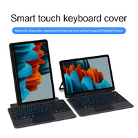 Keyboard untuk Samsung Tablet Tab S7/S8/S9/A9/A8, casing pelindung dengan casing Keyboard nirkabel