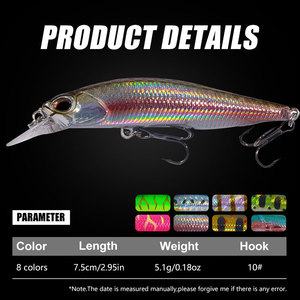 7.5CM 5.1G NEWUP haute qualité nouveau Type vairon leurre eau salée mer pêche leurres dur vairon appât - Product Image 2
